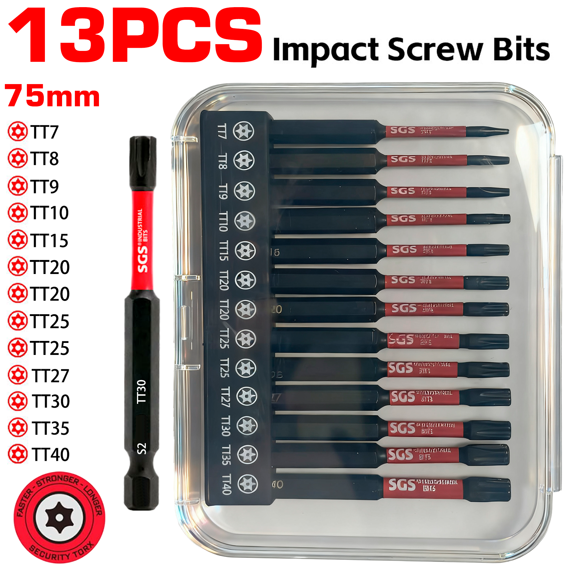 Homemade Diy Electronics - 13-Piece Anti-Tamper Star-Shaped Bit Set, 75mm