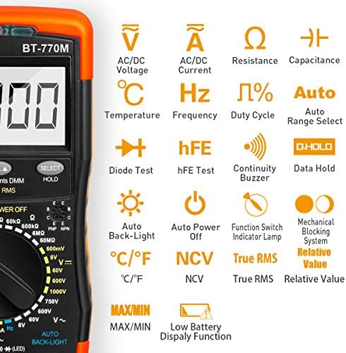 Multimeter Digital - BTMETER BT-770M TRMS 6000 Count Digital