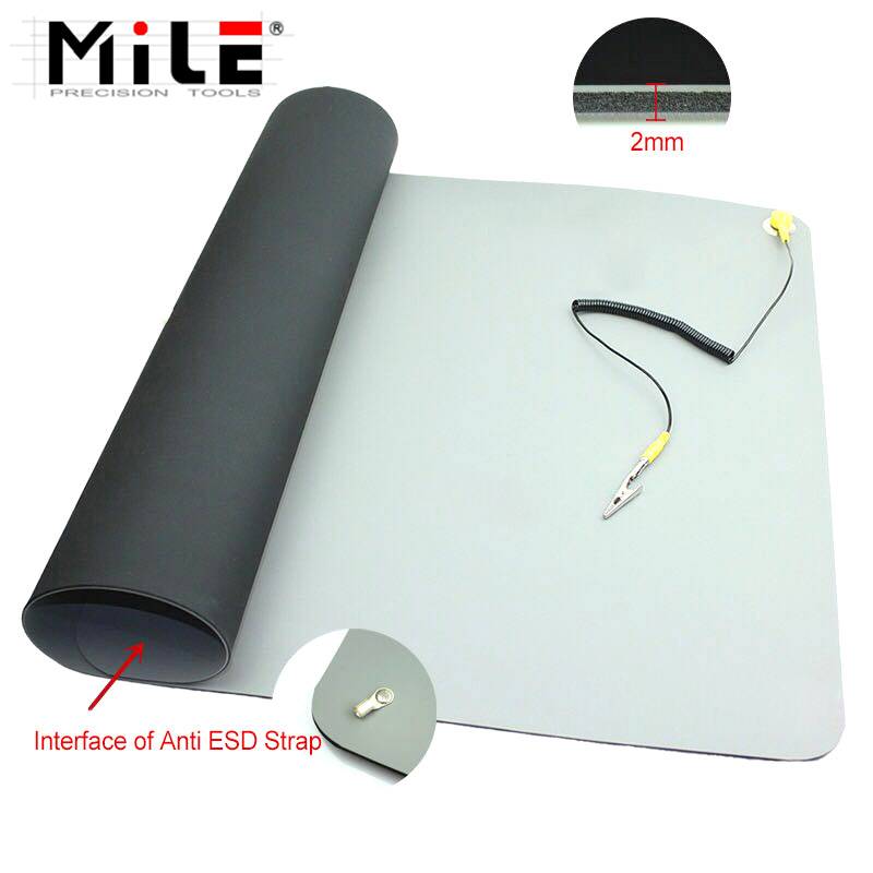 Diy Electronics Repair Kit - 710x500x2mm Anti-Static ESD Mat+Ground Wire+ESD Wrist