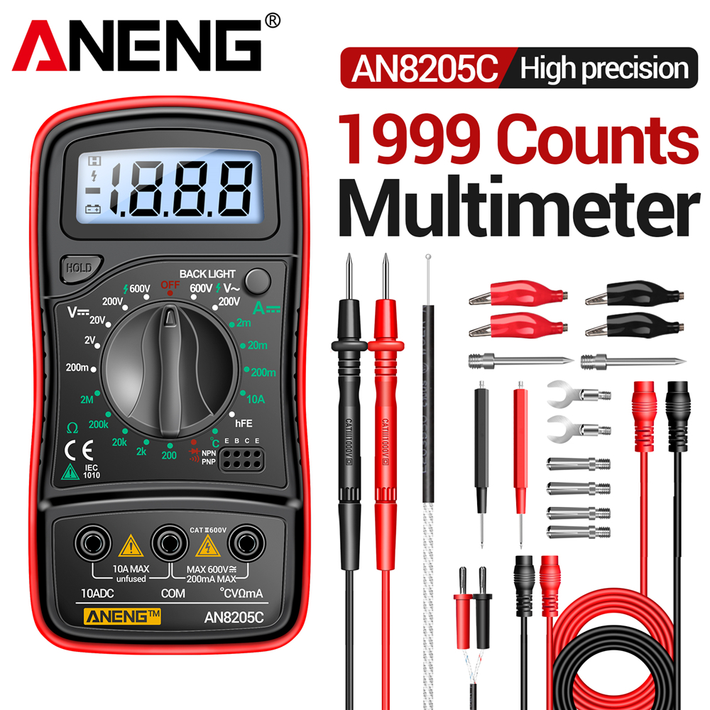 Multimeter Digital - Multimeter hFE Triode Test ANENG AN8205C