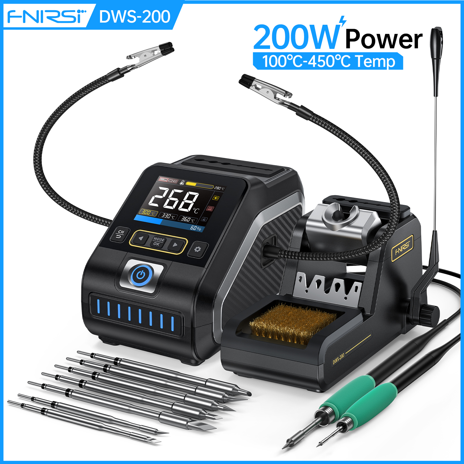 Diy Soldering Station No Electronics - FNIRSI DWS-200 Electronic Soldering Station 200W