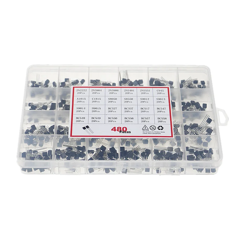 480Pcs 24Types NPN PNP Transis – обзор и цена Mosfet Transistor Set