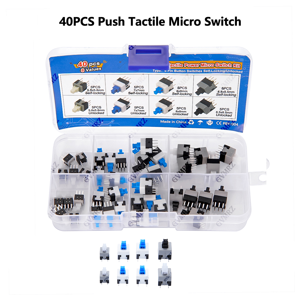 40PCS 8Values Push Tactile Mic – обзор и цена Learn Diy Electronics