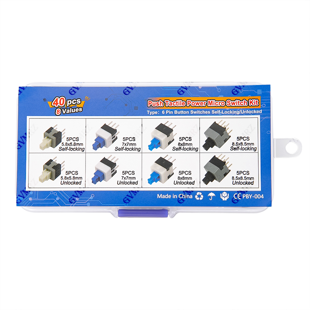 40PCS 8Values Push Tactile Mic – обзор и цена Learn Diy Electronics