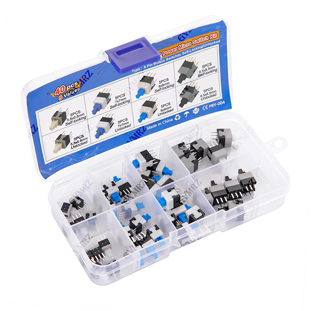 40PCS 8Values Push Tactile Mic – обзор и цена Learn Diy Electronics