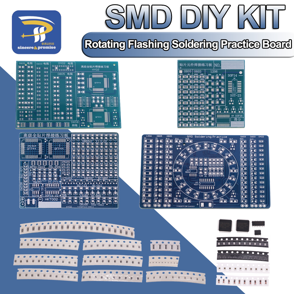 SMD NE555 CD4017 Rotating Flas – обзор и цена Diy Electronics Repair Kit