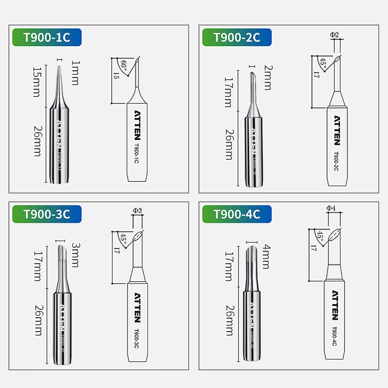 Original ATTEN 5Pcs T900-M Aut – обзор и цена Diy Soldering Station No Electronics