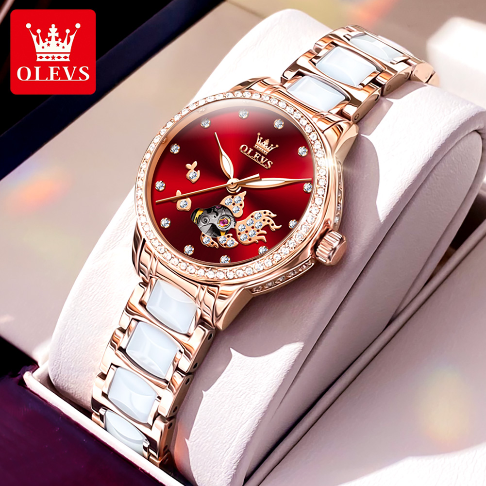 Koi Fish Dial Design OLEVS Cer – обзор и цена Push Button Tactile