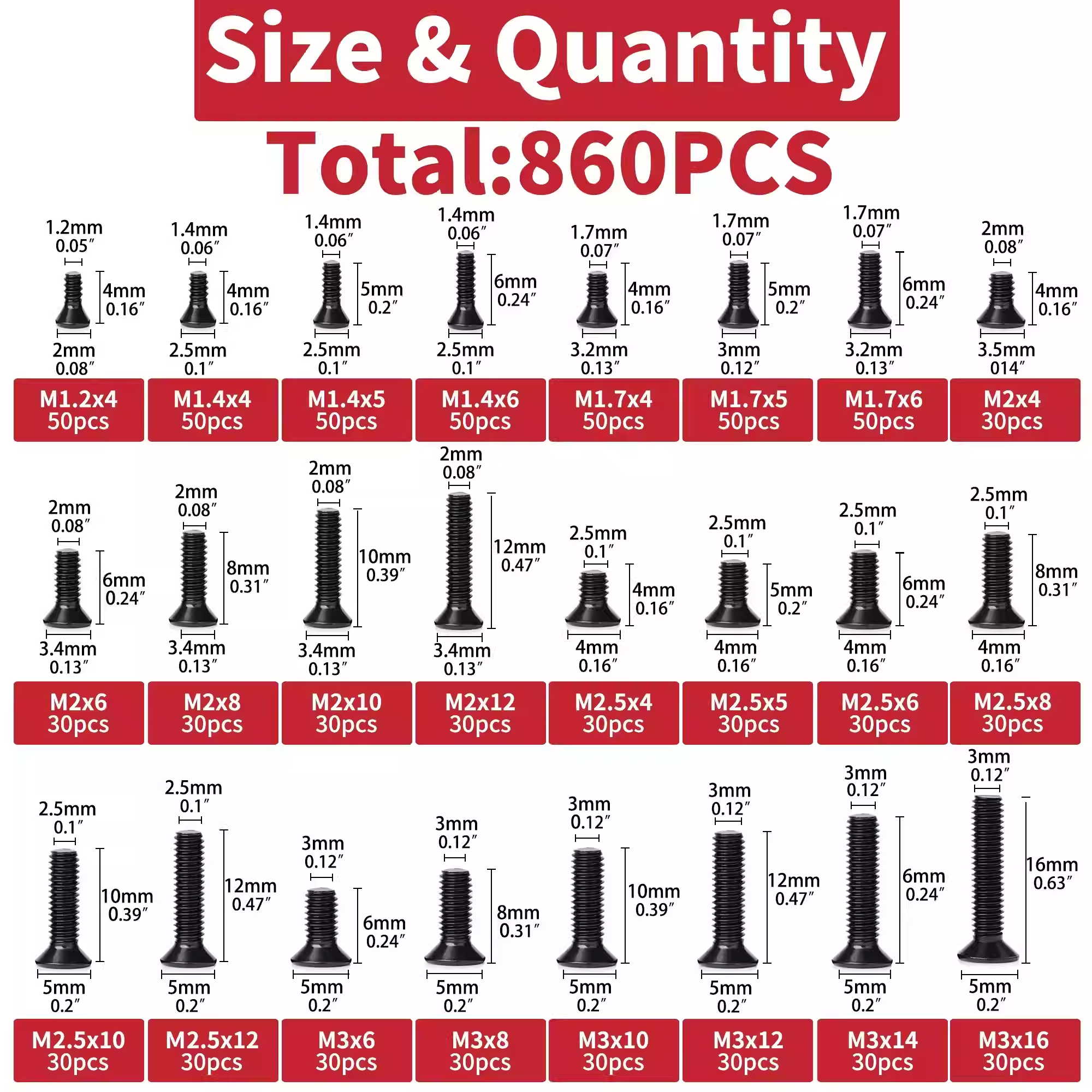 860PCS Small Screws Assortment – обзор и цена Diy Electronics Repair Kit