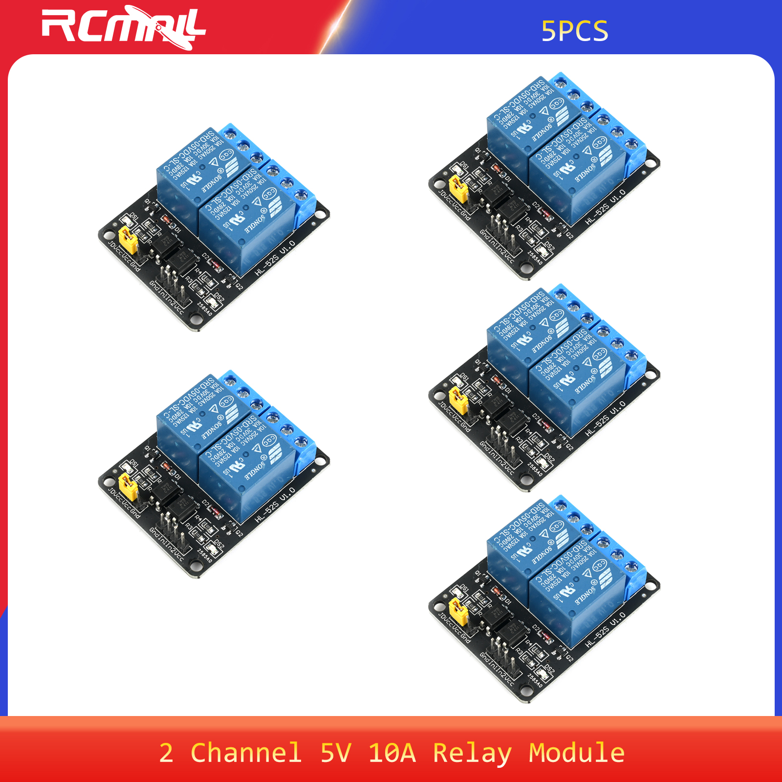 5PCS 2 Channel 5V 10A Relay Mo – обзор и цена Relay Module 5V