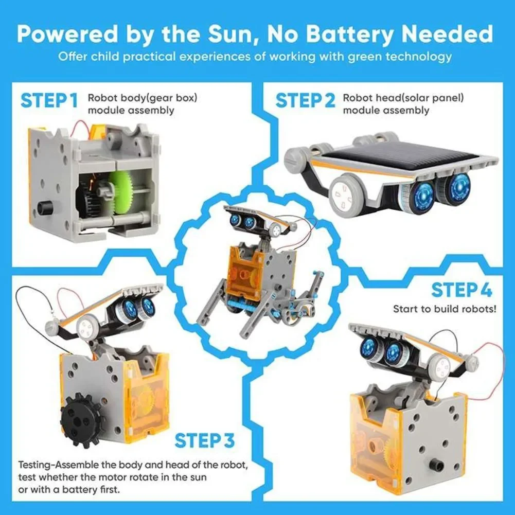 13 in 1 Solar Powered Robot Sc – обзор и цена Learn Diy Electronics